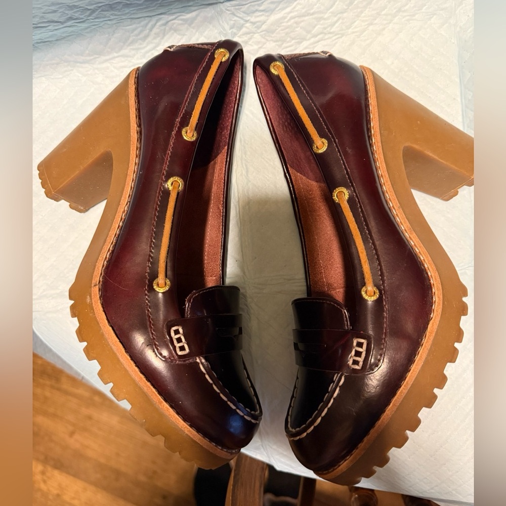Sperry Women's Heeled Boots - Burgundy and Tan